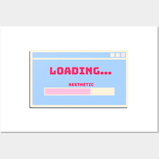 loading pastel aesthetic bar window Pink and Blue Posters and Art